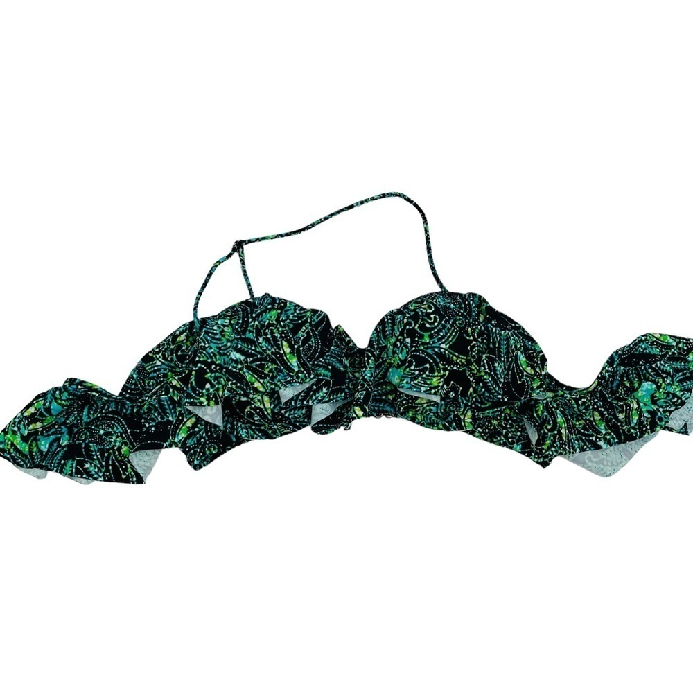 Radio Fiji off the‎ shoulder underwire flounce bikini bra top women's size M